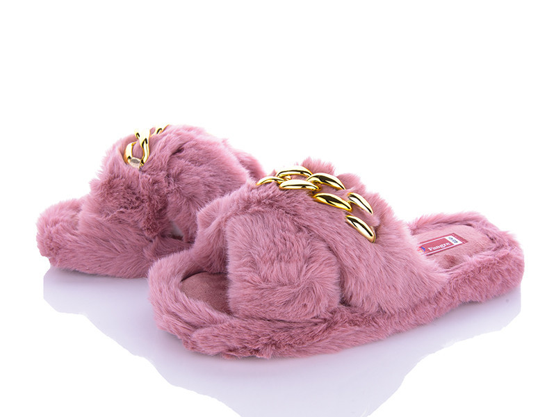 Відкриті жіночі капці домашні хутряні Розовий Одеса - фото 6
