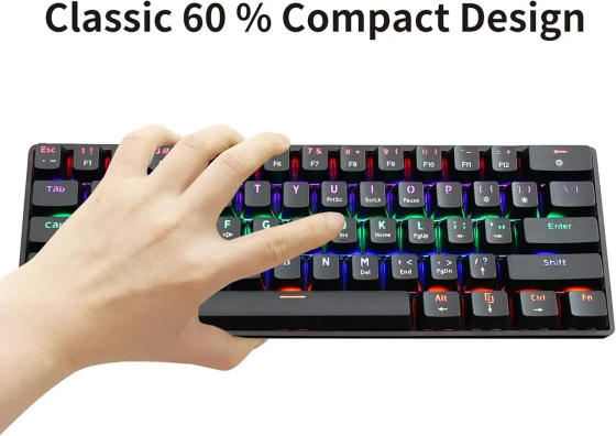 Игровая механическая клавиатура Snpurdiri 60% V900 Black RGB подсветка 61 клавиша проводная Type-C для геймеров и работы Киев