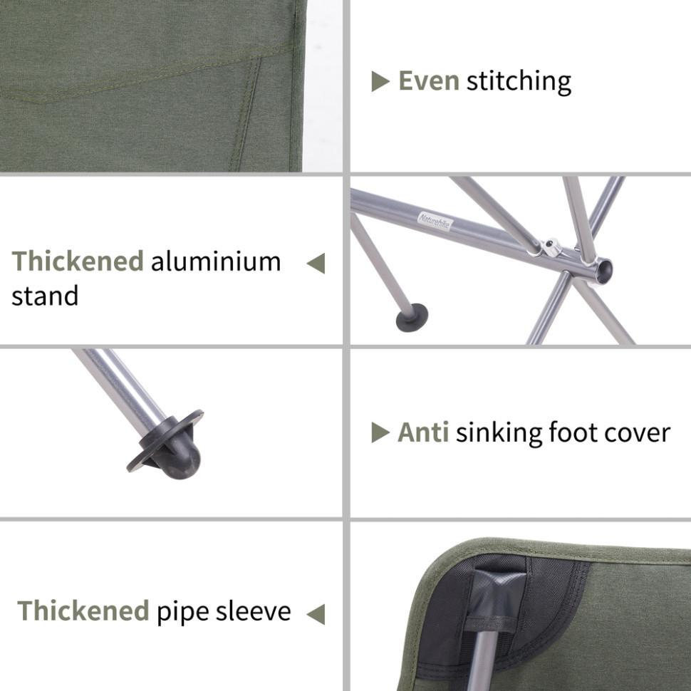 Складне туристичне крісло Naturehike CNK2300JU0003 (Зелене) Київ - фото 4