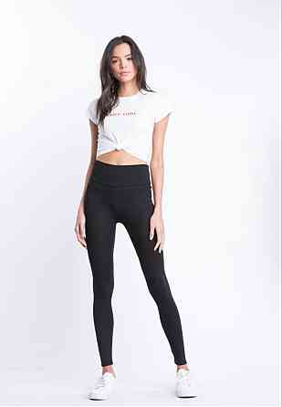 Женские лосины леггинсы в рубчик весна-осень Черный XXL Харьков