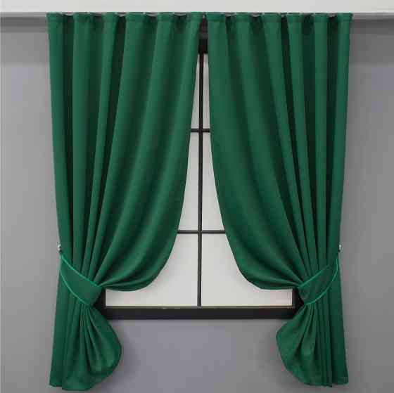 Комплект штор коротких VR-Textil Блэкаут Midnight № 1398ш 140х170 см 2 шт Зеленый (35-0160) Киев