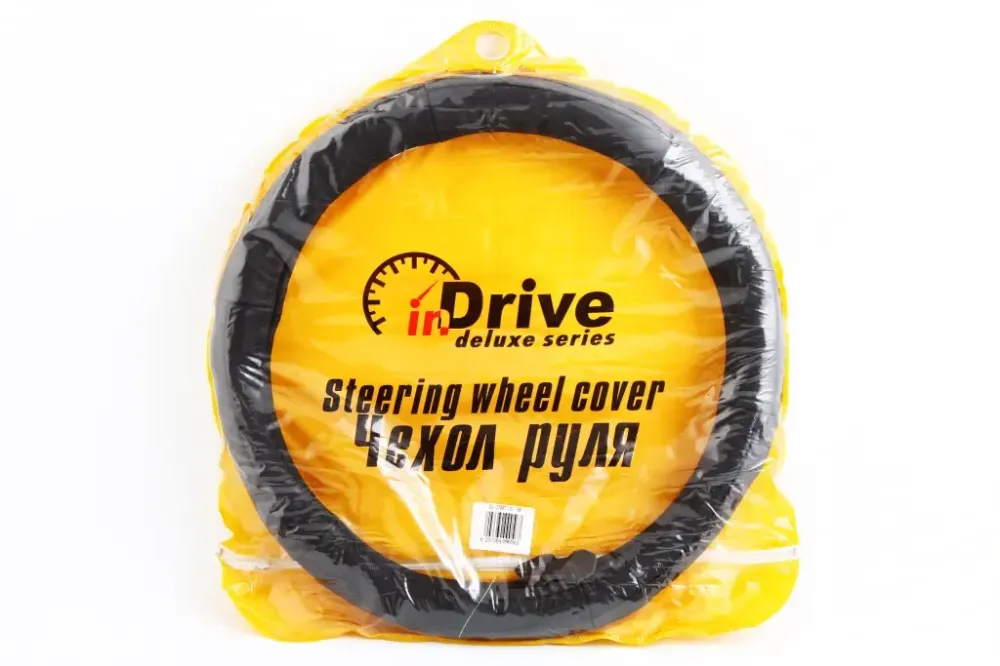 Оплітка на кермо шкіра S inDrive IDL-27007-S чорний (чехол на блискавки) Вінниця - фото 2