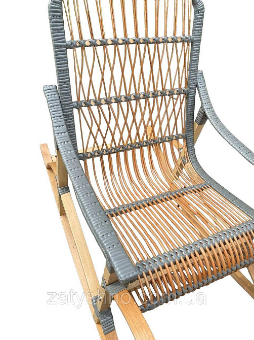 Кресло-качалка серая плетеная с подушкой Киев - изображение 8