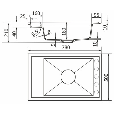 Мийка кухонна GRANADO Basic Estella terra (+ змішувач Campo LUX inox + дозатор Redondo inox + кошик + (ksg0103) Вінниця - фото 5