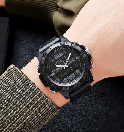 Часы мужские наручные спортивные Skmei 2162 с двойным дисплеем и подсветкой (Черный) Винница