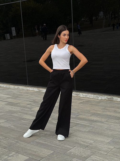 Жіночі вельветові штани палаццо "Garda" | Батал Чорний, 54-56 Київ - фото 2