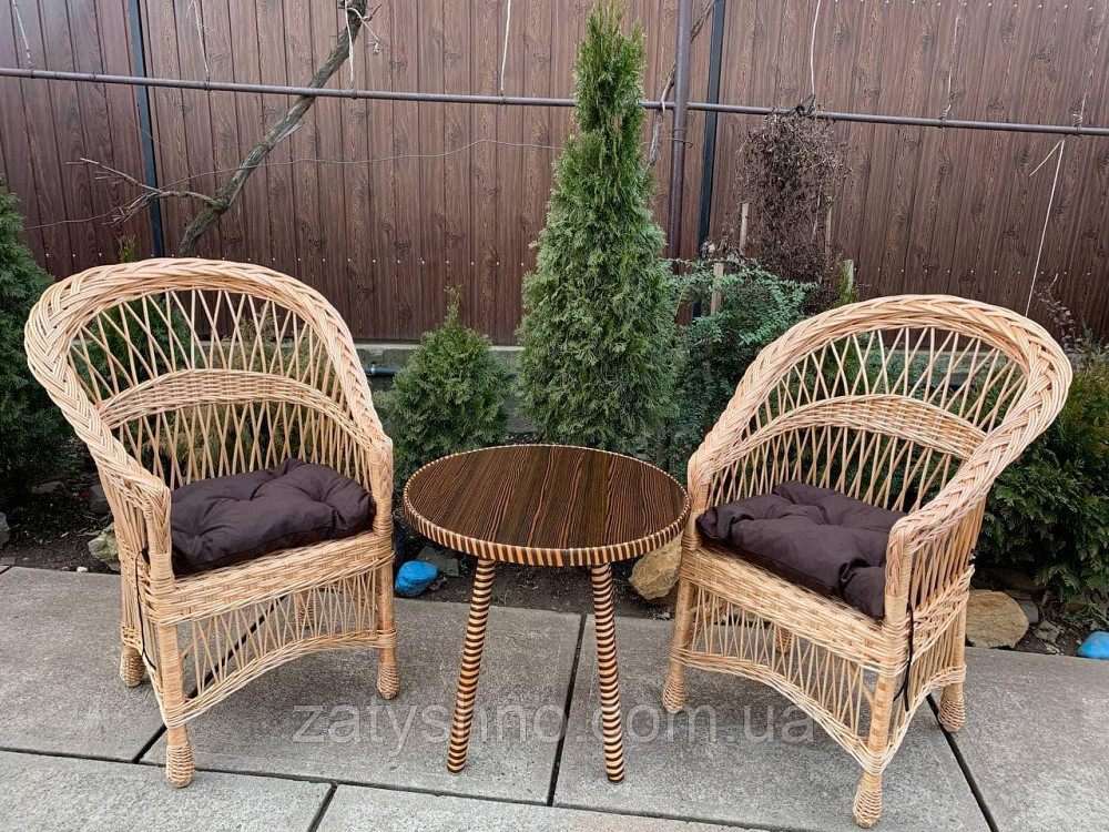 Плетеная мебель с подушками для сидений Киев - изображение 2