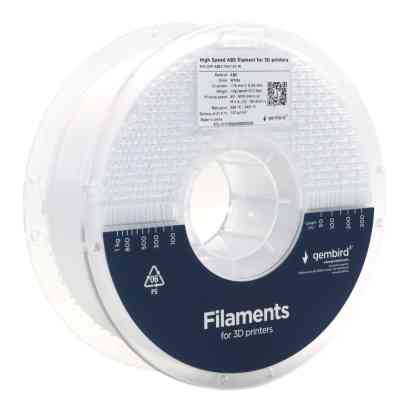 Пластик для 3D-принтера Gembird ABS High Speed, 1.75 мм, 1kg, white (3DP-ABS1.75HY-01-W) Винница