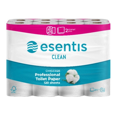 Туалетний папір Esentis Clean 2 шари 24 рулони (5944582190429) Вінниця - фото 1