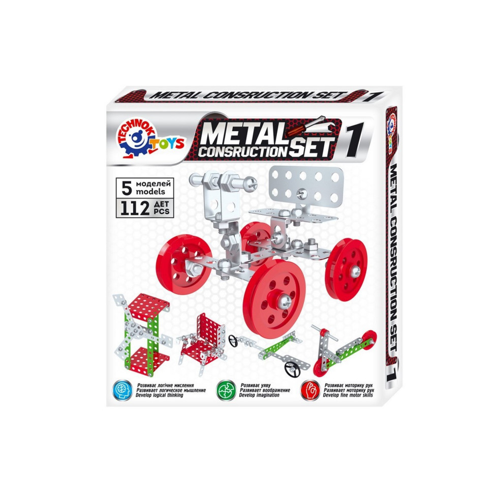Дитячий "Конструктор металевий" ТехноК 6399TXK, 112 деталей Вінниця - фото 1