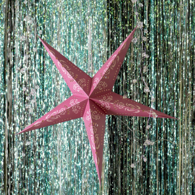 Елочная игрушка Novogod`ko Звезда бумажная, 3D, пудро-розовая, 60 см, LED (974217) Винница - изображение 2