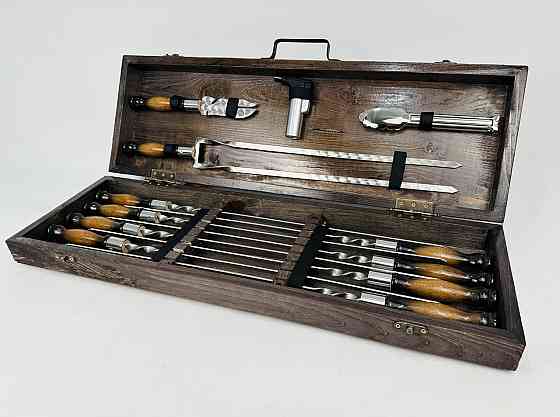 Подарунковий набір шампурів у дерев'яному кейсі ПРЕМІУМ - 2 HAPPY DAYS Тернопіль