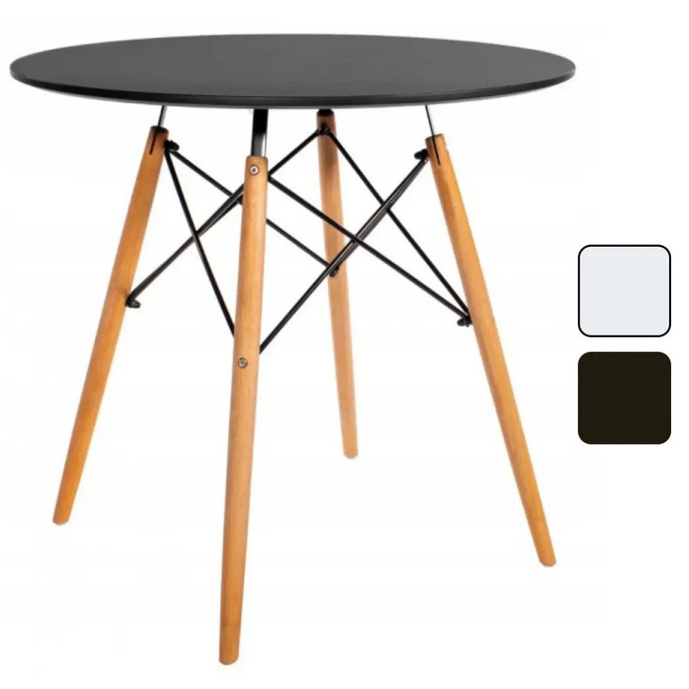 Столик кухонный обеденный Bonro В-957-600 60х72 см стол круглый для кухни Черный Киев - изображение 1