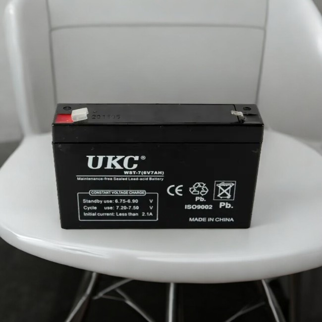 Акумуляторна батарея UKC 6В 7А BATTERY для ДБЖ, ліхтарів, іграшок та інших автономних пристроїв Одеса - фото 1