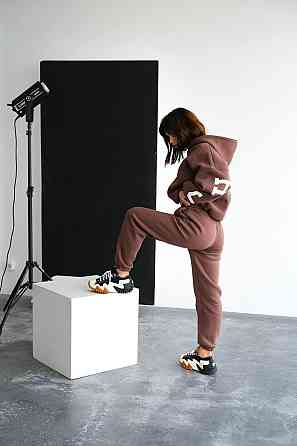 Женский стильный повседневный костюм Chicago с двойным капюшоном Мокко, 42/46 Одесса