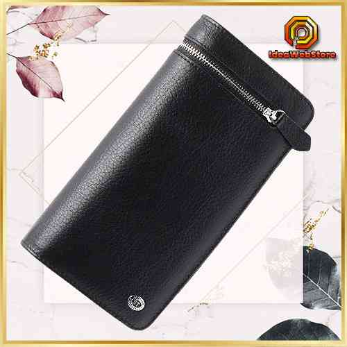 Мужской стильный клатч из натуральной кожи черный Практичный мужской клатч Стильный мужской клатч Киев