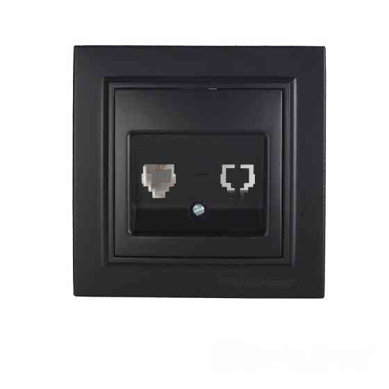 Розетка телефонная, Enzo безупречный графит Днепр