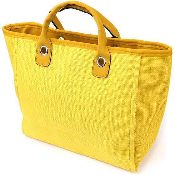 Яскрава жіноча сумка на літо з якісного текстилю Vintage sale_15135 Жовтий Київ