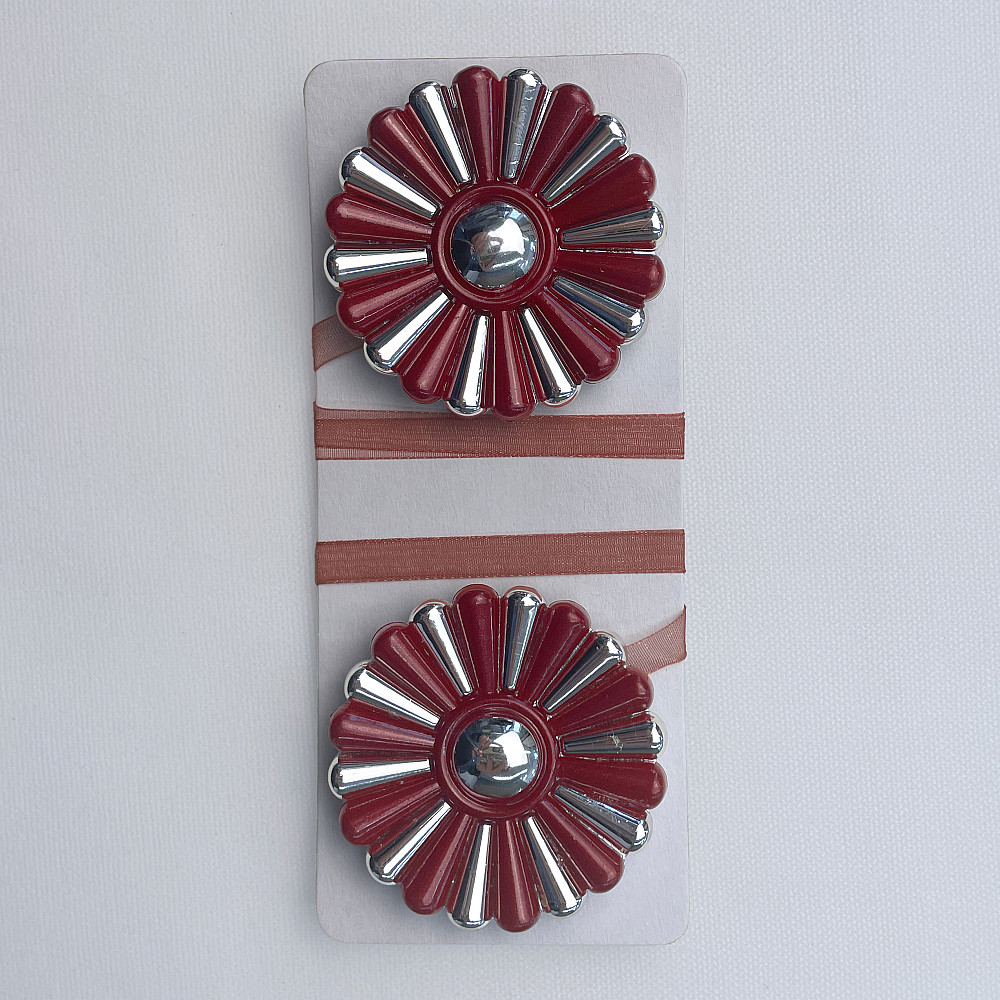 Магниты для штор и гардин Хризантема набор 2 шт Бордовый с серебристым (81-299) Киев - изображение 7