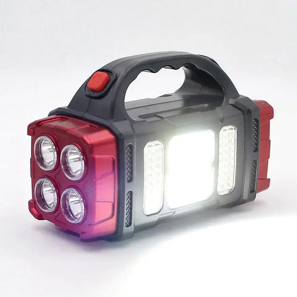 Світлодіодний ручний ліхтар Starnearby з акумулятором, на сонячній батареї (Чорний/Червоний, 46LED, 25Вт) Николаев - изображение 1