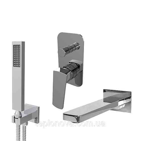 Смеситель для ванны встроенный TOPAZ LEXI TLG 21202-H21 2 выхода, ручная лейка, излив 190 мм Черновцы