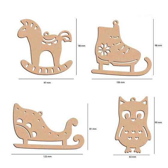 Набір ялинкових прикрас "Зимові атрибути" FDZ-533, 10 шт Вінниця