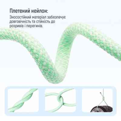 Дата кабель USB-C to USB-C 1.0m 60W 3.0А green ColorWay (CW-CBPDCC061-G) Винница