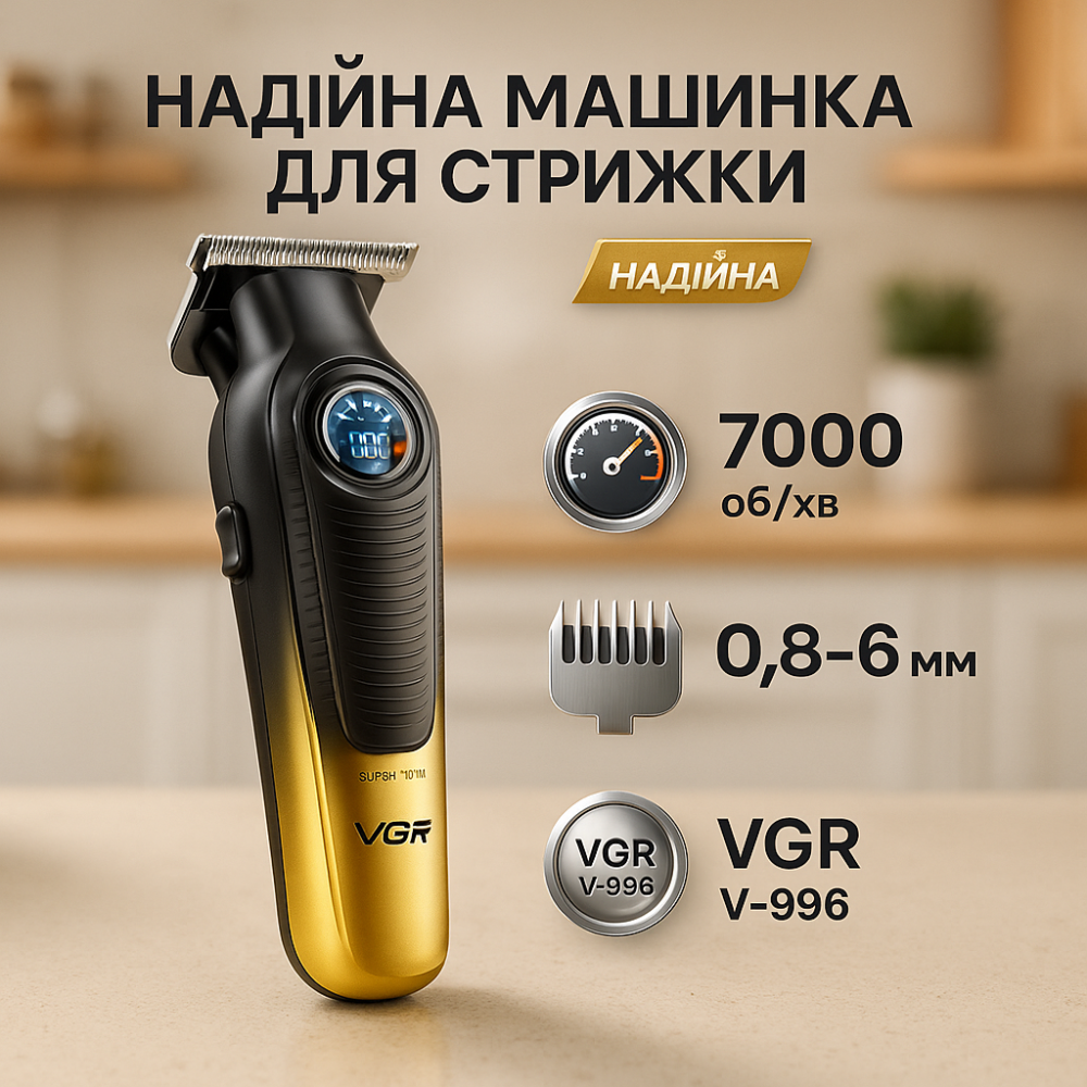 Машинка для стрижки волосся бездротова VGR, Машинка-тример для стрижки бездротова OH-62 Львів - фото 18