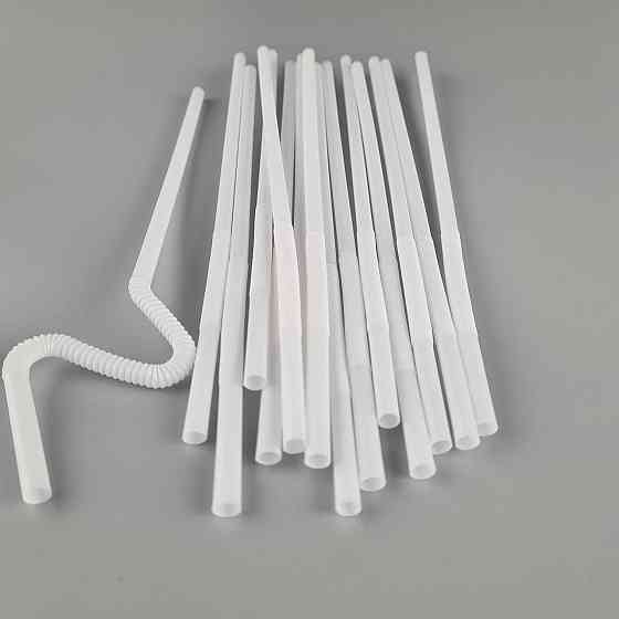 Трубочка-соломка для напитков с гофрой d6,0 -26см Белая Артистик (100 шт) Харьков