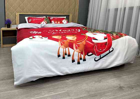 Комплект постільної білизни Фланель, Epico Євро 200х220 з Різдвяним принтом (88-202) Київ