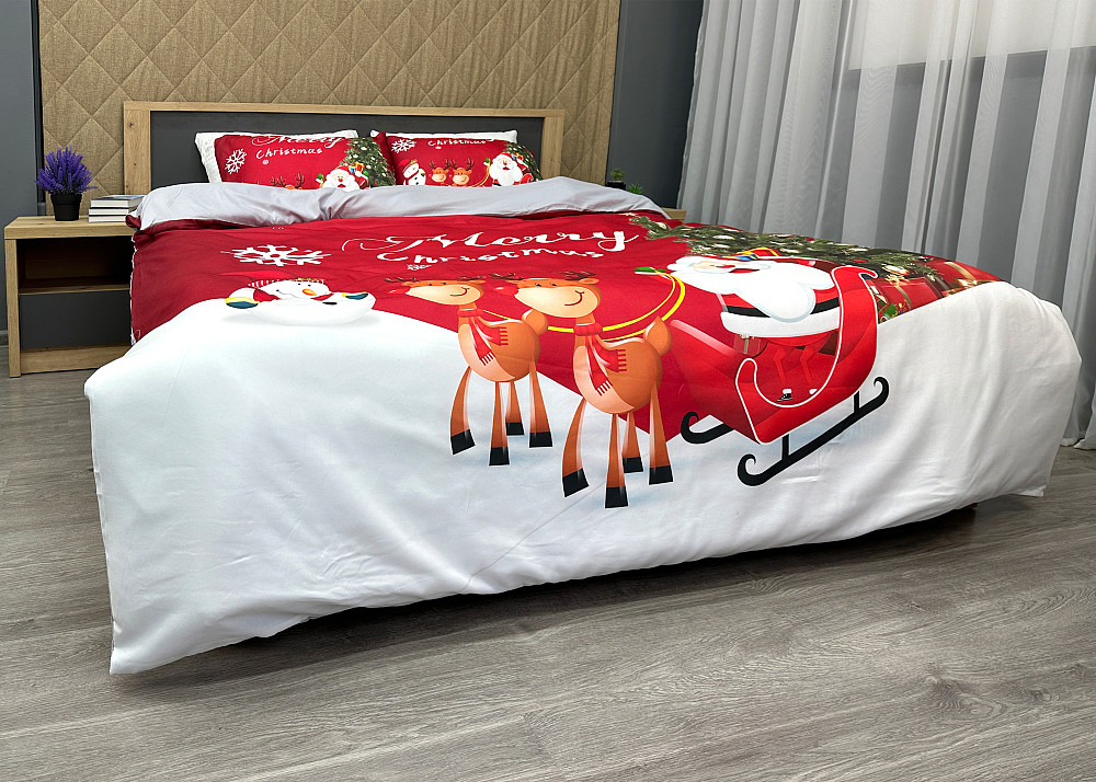 Комплект постільної білизни Фланель, Epico Євро 200х220 з Різдвяним принтом (88-202) Київ - фото 4