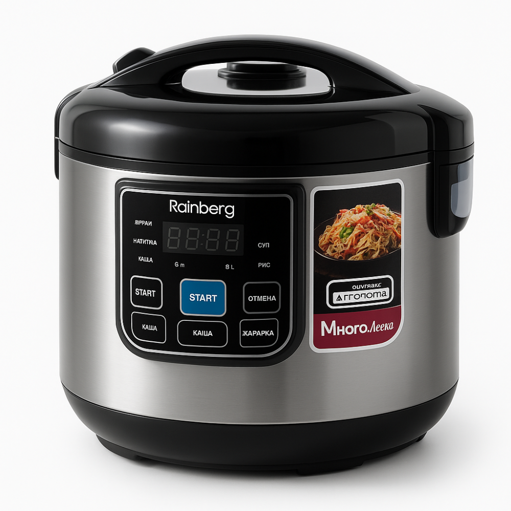 Бытовая мультиварка пароварка Rainberg RB-801 1500 Вт 6 л, Бюджетная мультиварка для кухни YI-22 Львов - изображение 10