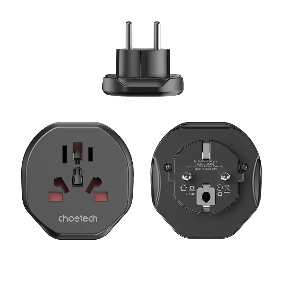 Перехідник мережевий EU – універсальна розетка Choetech PD5030 2500W 10A (43-00157) Киев - изображение 3