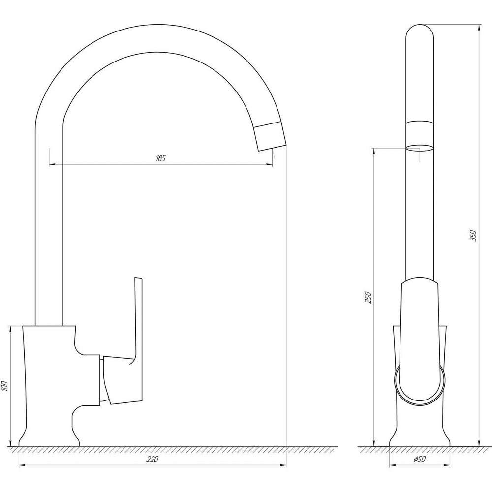 Смеситель для кухни Globus Lux Laguna GLA-0203SL-7-WHITE (000022567) Киев - изображение 7