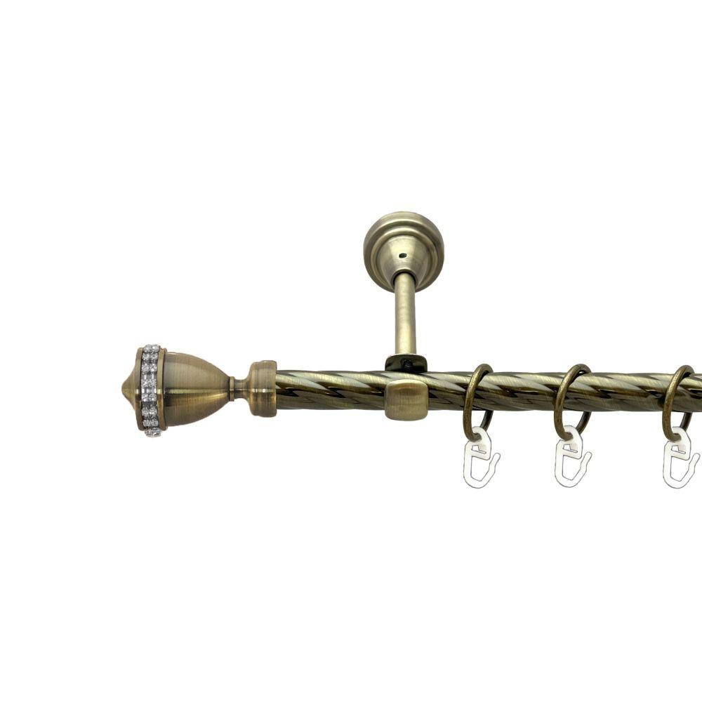 Карниз Orvit Етернія металевий однорядний відкритий скручена труба кільце металеве Антик 16 мм 160 см (00-00022313) Львів - фото 1