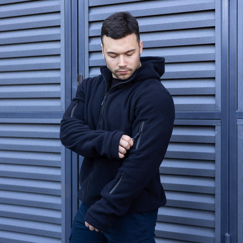 Чоловіча толстовка флісова на блискавці Pobedov Explorer синя Київ - фото 2