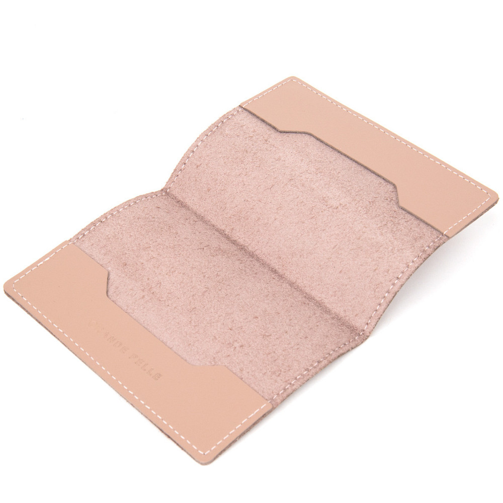 Стильна шкіряна обкладинка на паспорт GRANDE PELLE 11355 Бежевий Київ - фото 9