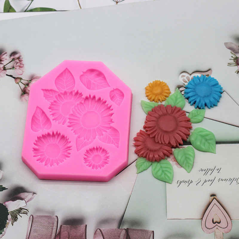 Молд силиконовый Подсолнух 119 на 68 мм розовый Киев - изображение 7