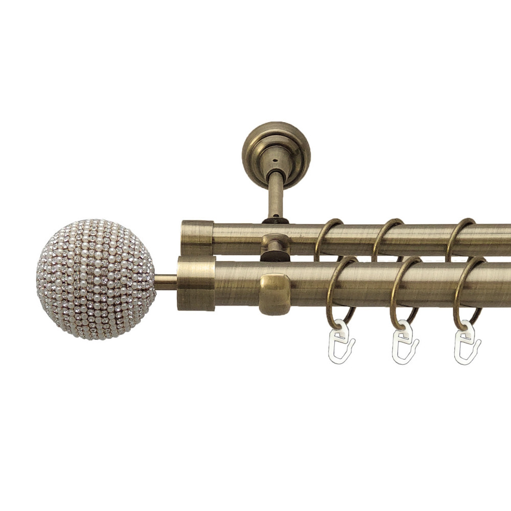 Карниз Orvit Карера металевий дворядний відкритий Антик 25\19 мм 240 см (4199050) Львів - фото 1