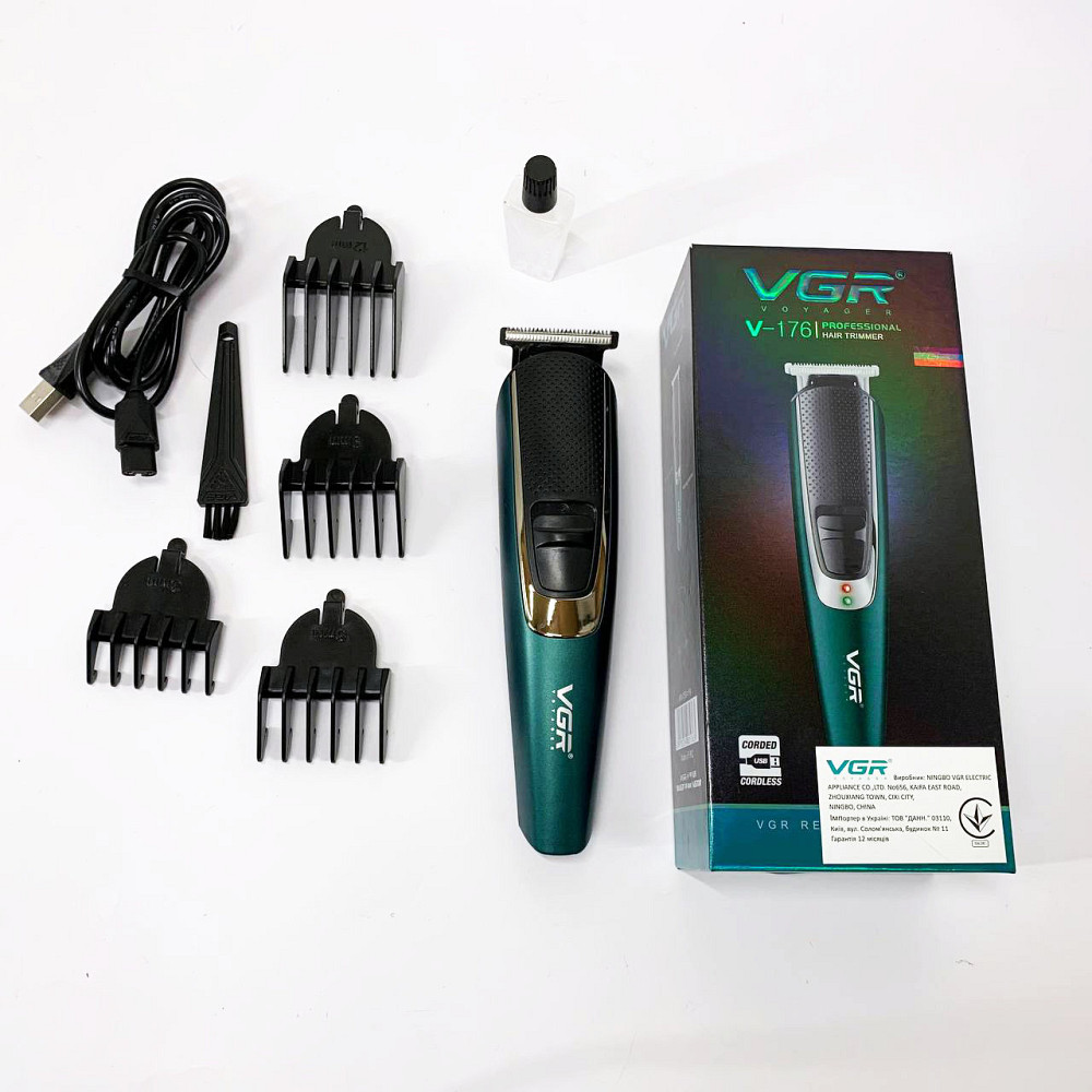 Набір для стрижки волосся на акумуляторі VGR V-176, Електромашинка для волосся, Тример бездротовий WI-90 Львів - фото 4