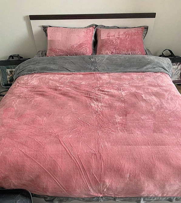 Двостороння велюрова постільна білизна 2 підковдри 135*200см + 2 наволочки 80*80см Луцк - изображение 3