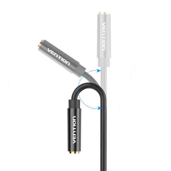 Перехідник Audio Jack TRS M -> 2xF, 0.3м Stereo Splitter чорний Vention Вінниця