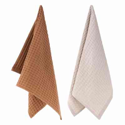 Рушник Ardesto набір для кухні Pique 40 x 60 см, 2шт 100% бавовна, молочний, коричневий (ART4060VB) Вінниця