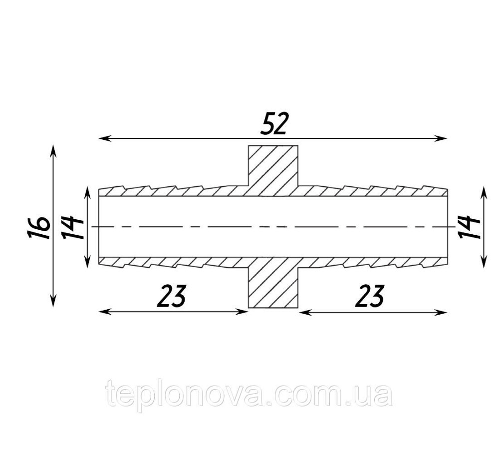 Трубка соединительная никелированная прямая 14мм х 14мм штампованная А05205А(нк) VA Черновцы - изображение 2