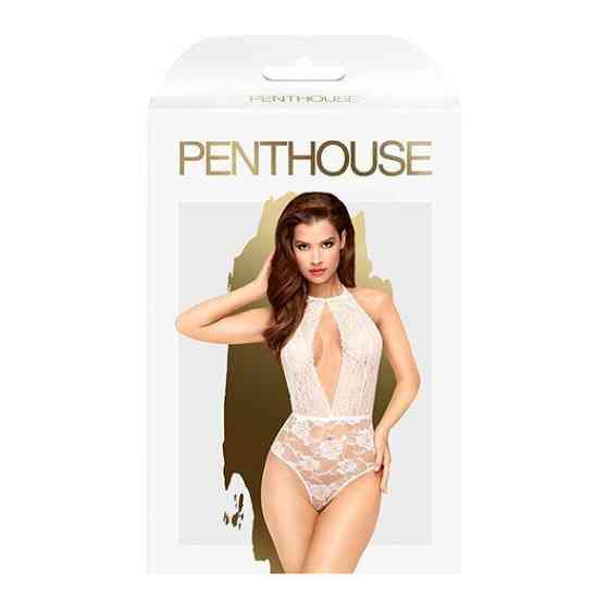 Боді з глибоким декольте та високими трусиками Penthouse - Toxic Powder White M/L Sex Aura Київ