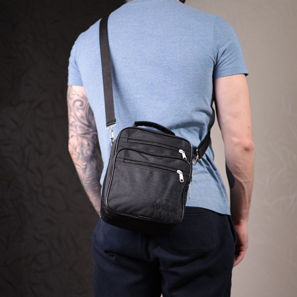 Сумка для мужчин с удобной ручкой из качественного полиэстера FABRA 22579 Черный Киев - изображение 3