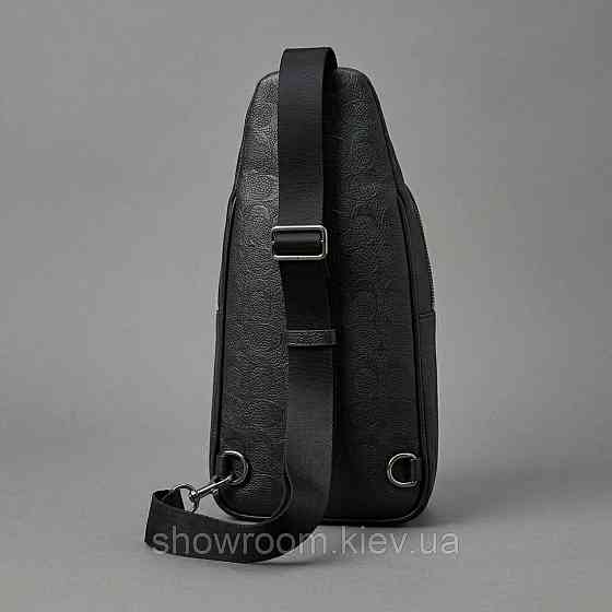 Мужская сумка на грудь (слинг), бананка Coach (77-2517) черная Киев