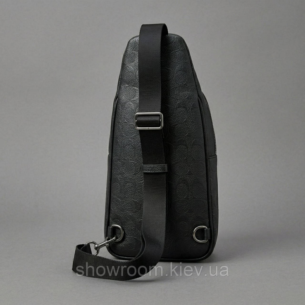 Мужская сумка на грудь (слинг), бананка Coach (77-2517) черная Киев - изображение 5