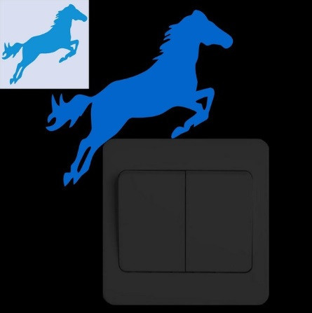 Люмінесцентна наклейка "Кінь" синя - 10*10см (наклейка набирає світло і світиться в темряві) Київ - фото 1