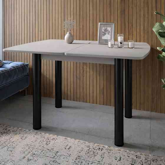 Обеденный стол раскладной LION Нота черные ножки Кашемир 60x90/90x120 (LION-045140) Львов